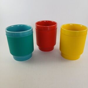 Target x LEGO Ceramic Tumbler Mug Set of 3 Red Yellow Green Silicone Sleeve